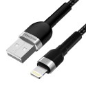 Kabel przewód do iPhone w oplocie USB-A - Lightning 2.4A 1m czarny