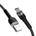 Kabel przewód w oplocie USB-A - USB-C 2.4A 1m czarny