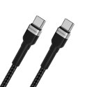 Kabel przewód w oplocie USB-C - USB-C PD 65W 1m czarny