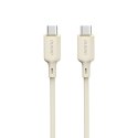 Kabel przewód wzmacniany SR USB-C - USB-C 100W 1m beżowy