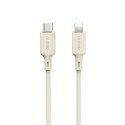 Kabel przewód wzmacniany SR do iPhone USB-C - Lightning 30W 1m beżowy
