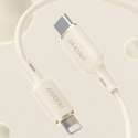 Kabel przewód wzmacniany SR do iPhone USB-C - Lightning 30W 1m beżowy