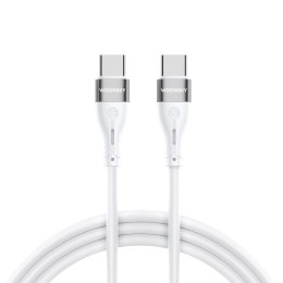 Trwały elastyczny kabel przewód USB-C - USB-C PD 65W 1m biały