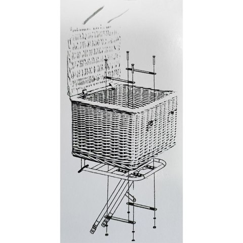 KOSZYK ROWEROWY WIKLINOWY NA PRZÓD 45x30x25cm BICYCLE GEAR