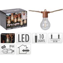 GIRLANDA OGRODOWA PARTY LIGHT 10LED 7,5M BROWN