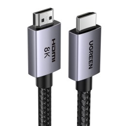 Kabel przewód HDMI 2.1 8K certyfikowany Ultra High Speed 1m szary