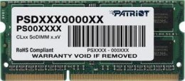 Pamięć PATRIOT (SODIMM/DDR3/4 GB/1600MHz/1.35V/11CL/SINGLE)