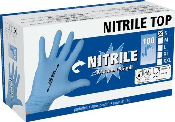 KERBL Rękawice Nitrile TOP, rozmiar L,niebieskie, 100 sztuk [09-2070]