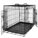 Metalowy transporter dla psa 122 cm Pojemny i wytrzymały transporter dla średnich i dużych psów z wygodnymi rączkami do przenosz