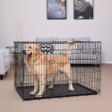 Metalowy transporter dla psa 122 cm Pojemny i wytrzymały transporter dla średnich i dużych psów z wygodnymi rączkami do przenosz