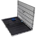 Metalowy transporter dla psa 122 cm Pojemny i wytrzymały transporter dla średnich i dużych psów z wygodnymi rączkami do przenosz