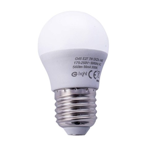 Żarówka LED 7W E27 G45 ciepła 3000K 560lm kulka