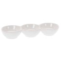 Zestaw ceramicznych misek na przekąski Komplet 3 szt ceramicznych miseczek do serwowania przekąsek, dipów i dressingów, połączon
