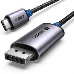 Kabel przewód audio video USB-C - DisplayPort 8K HDR HDCP2.3 eARC 1m szary