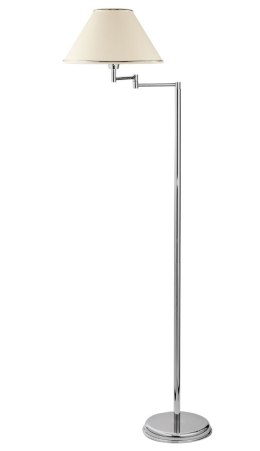 Lampa Podłogowa Regulowana BEGAMO Srebrny Beżowy 1xE27 160 cm