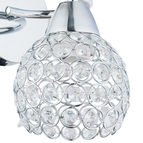 Kinkiet kryształowy srebrny Crystal I 1xE27 kryształki