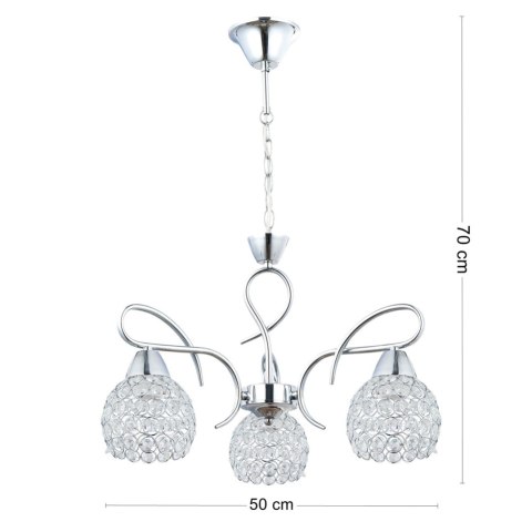 Żyrandol kryształowy wiszący chrom Crystal I 3xE27