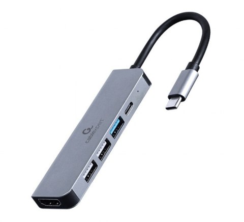 Adapter GEMBIRD A-CM-COMBO5-03 USB-C - 3x USB-A + HDMI