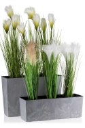 Donica Bouquet szary beton 56xh19 cm