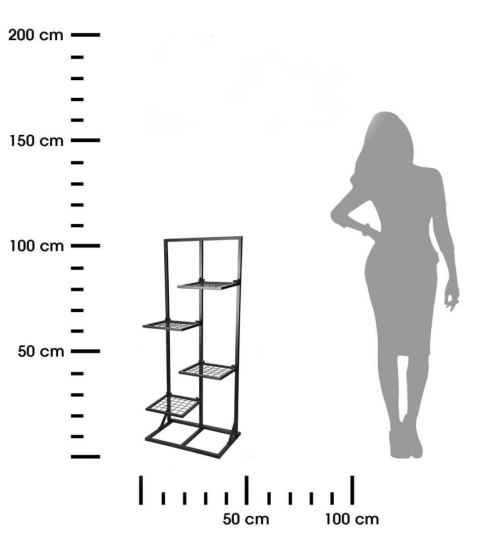 Kwietnik metalowy loft 4 poziomy