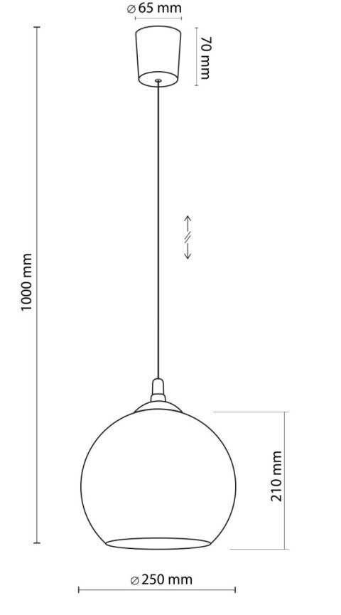 Lampa Wisząca VENEZIA Miedziany 1xE27 25