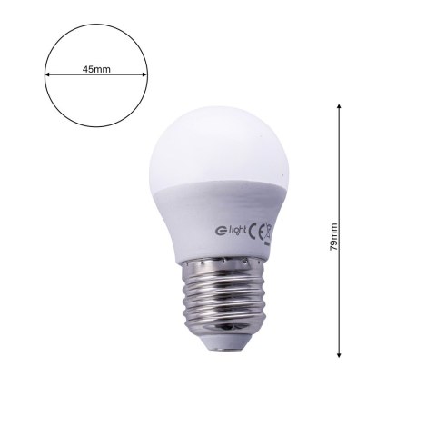 Żarówka LED 5W E27 G45 ciepła 3000K400lm kulka