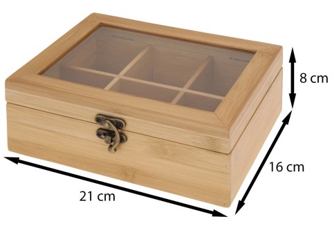 Bambusowy pojemnik na herbatę 21x16 cm