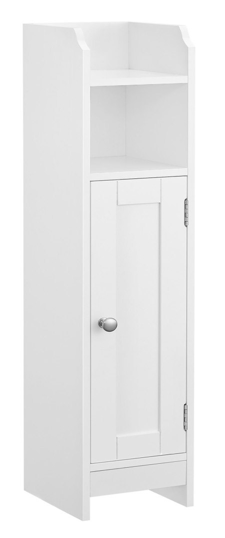 Biała wąska szafka łazienkowa 80 cm