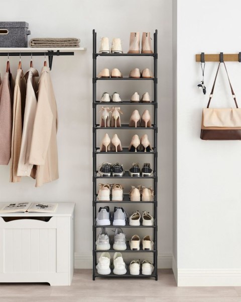 Czarna szafka na buty 10 poziomów