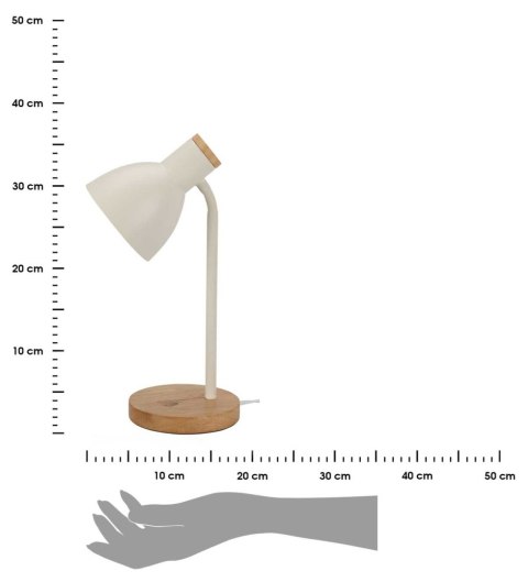 Lampa stołowa na drewnianej podstawie