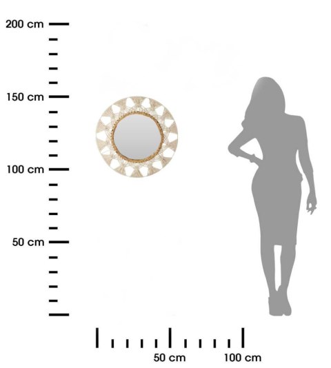 Okrągłe lustro z plecioną ramą 34cm
