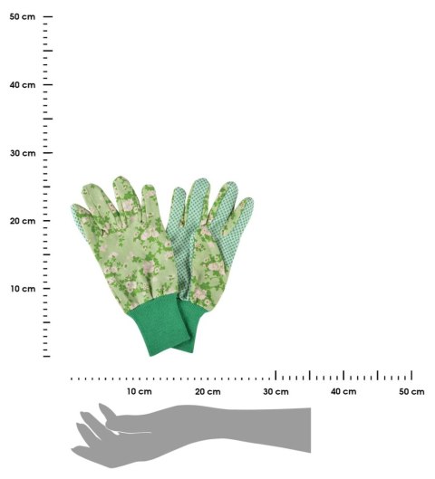 Rękawice ogrodowe z różami zieleń