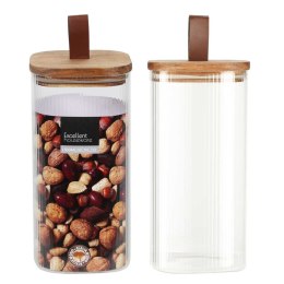 Słoik szklany z drewnianą pokrywką 1500ml