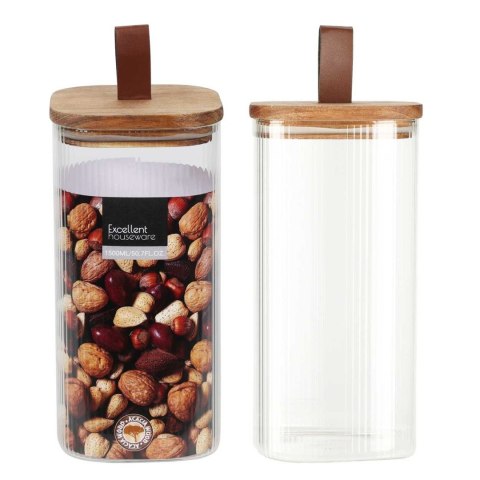 Słoik szklany z drewnianą pokrywką 1500ml