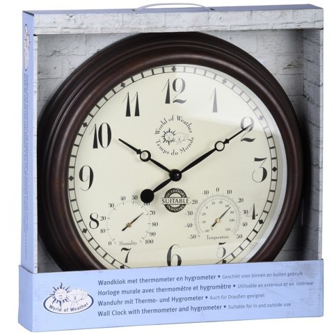 Zegar ścienny z termo i higrometrem 38cm