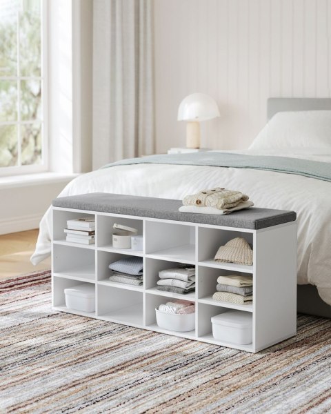 Biała pojemna szafka na buty 12 półek