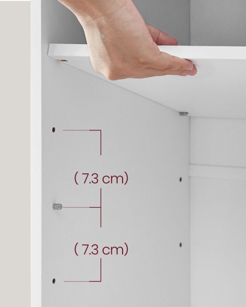 Biała szafka na buty z siedziskiem 9 półek