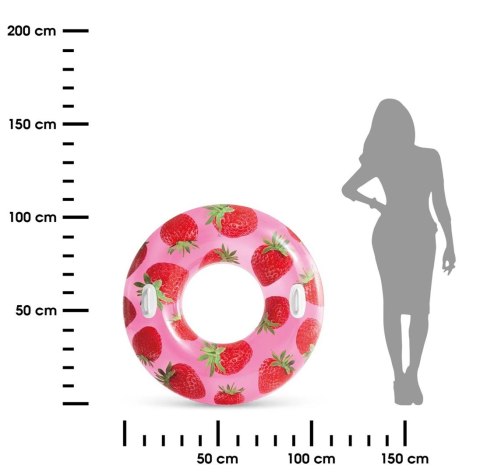 Koło dmuchane z uchwytami Truskawka