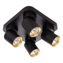 Lampa Sufitowa Spot ANDY Czarny Złoty 4xGU10 22cm