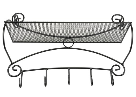 Ozdobny wieszak ścienny metalowy czarny