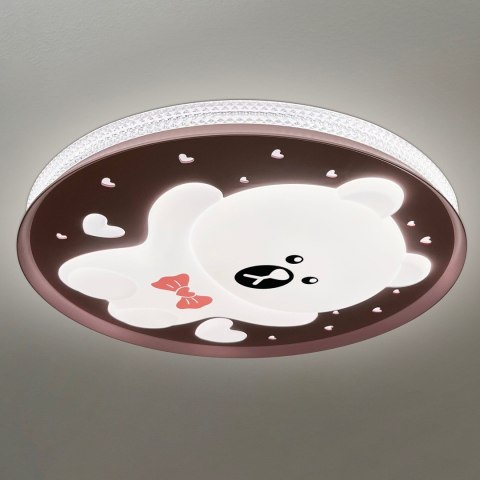 Plafon Sufitowy BEAR Różowy 34W LED 49cm