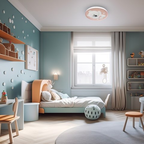 Plafon Sufitowy BEAR Różowy 34W LED 49cm
