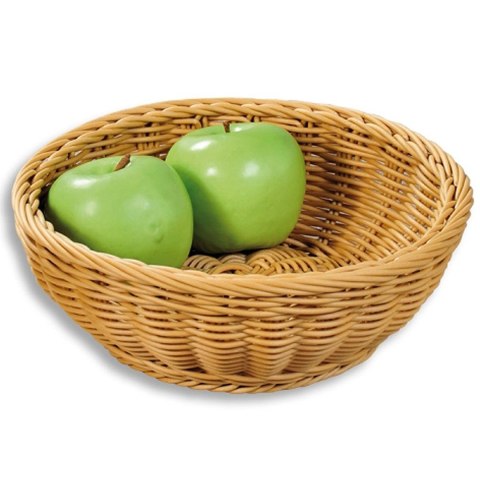 Pleciony okrągły koszyk na pieczywo i owoce 24cm