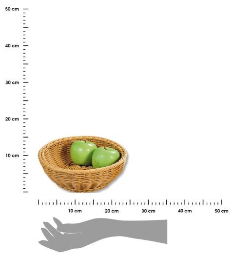 Pleciony okrągły koszyk na pieczywo i owoce 24cm