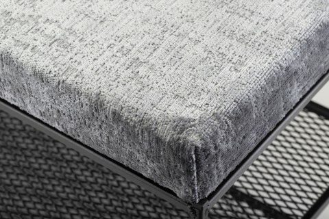 Podwójna półka na buty z siedziskiem szarym welur