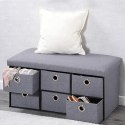 Pufa tapicerowana z szufladami 76x38x38 cm