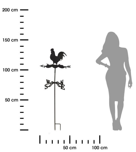 Wiatrowskaz z kogutem metalowy