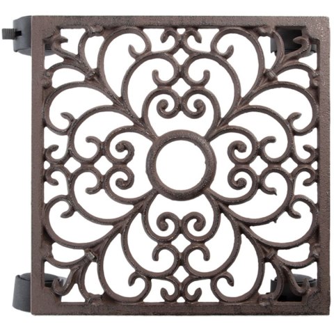 Żeliwny wózek na donicę kwadratowy 28 cm