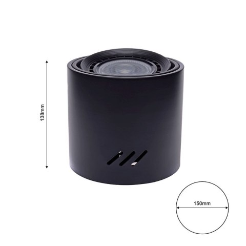 Lampa Sufitowa TUBO Czarny 1xAR111 GU10 15x14cm Bez Żarówki