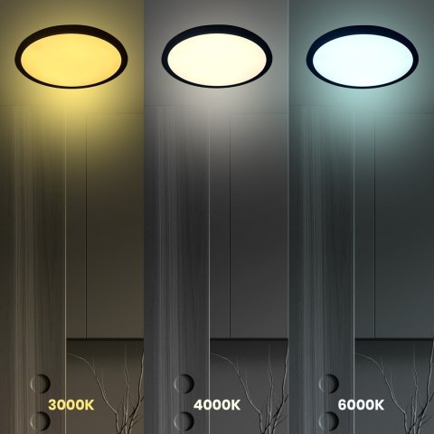Plafon Sufitowy MAQ Czarny Biały Regulacja Barwy 32W LED 40cm